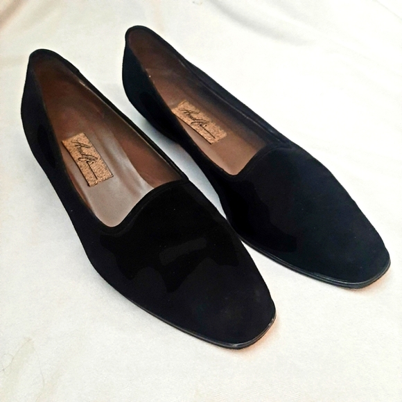 (RESERVED) AMALFI Italian Leather Loafer Heeled Suede Leather Soles 10 R Italy - Picture 1 of 9
